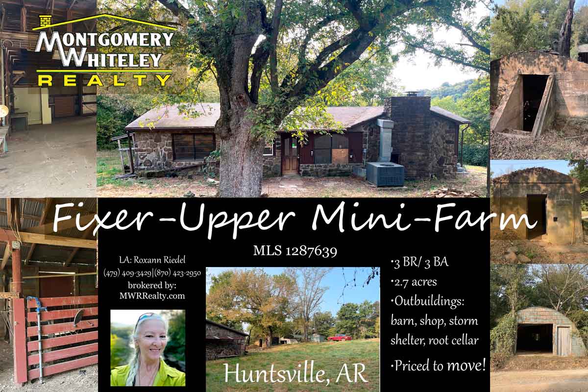 mini-farm fixer upper for sale in Huntsville AR